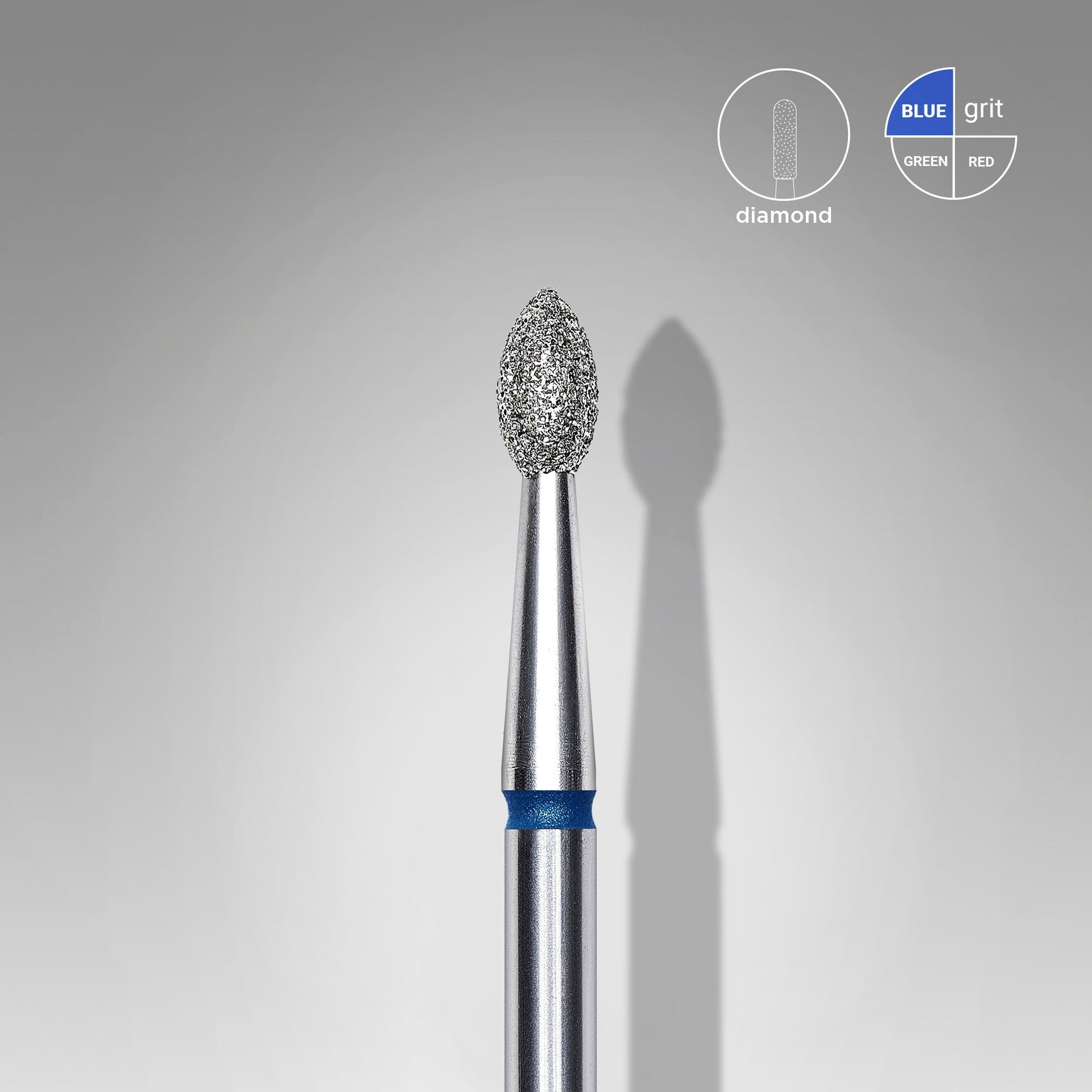 STALEKS EXPERT Diamantfräser "Spitze Knospe" blau, Durchmesser 2,5 mm, Arbeitsteil 4,5 mm