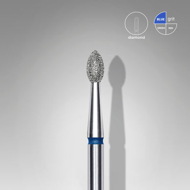STALEKS EXPERT Diamantfräser "Spitze Knospe" blau, Durchmesser 2,5 mm, Arbeitsteil 4,5 mm
