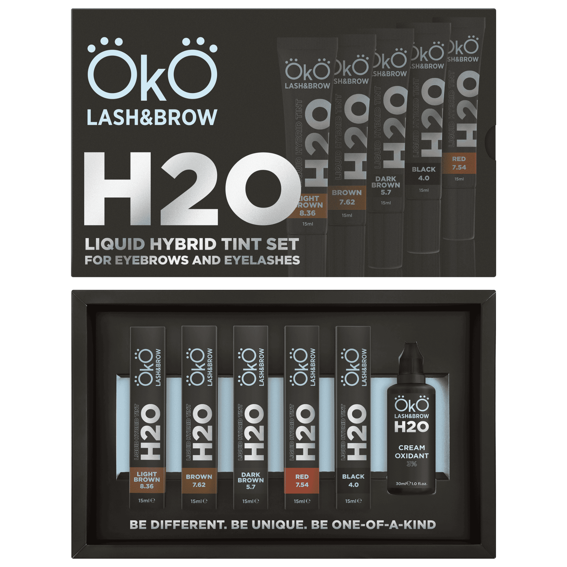 Eyebrow and eyelash dye set H20 Liquid Hybrid Tint