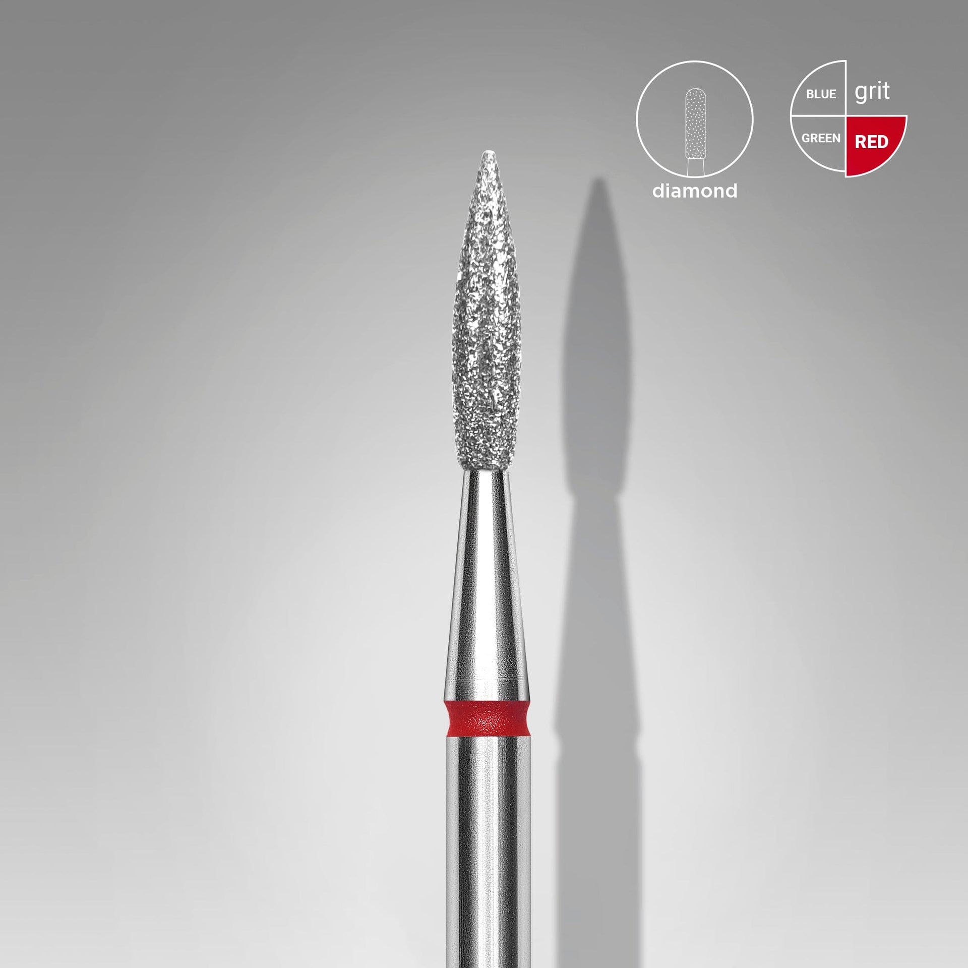 Diamantfräse Spitze Flamme Rot EXPERT Kopfdurchmesser 2.3 Mm / Arbeitsteil 8 Mm