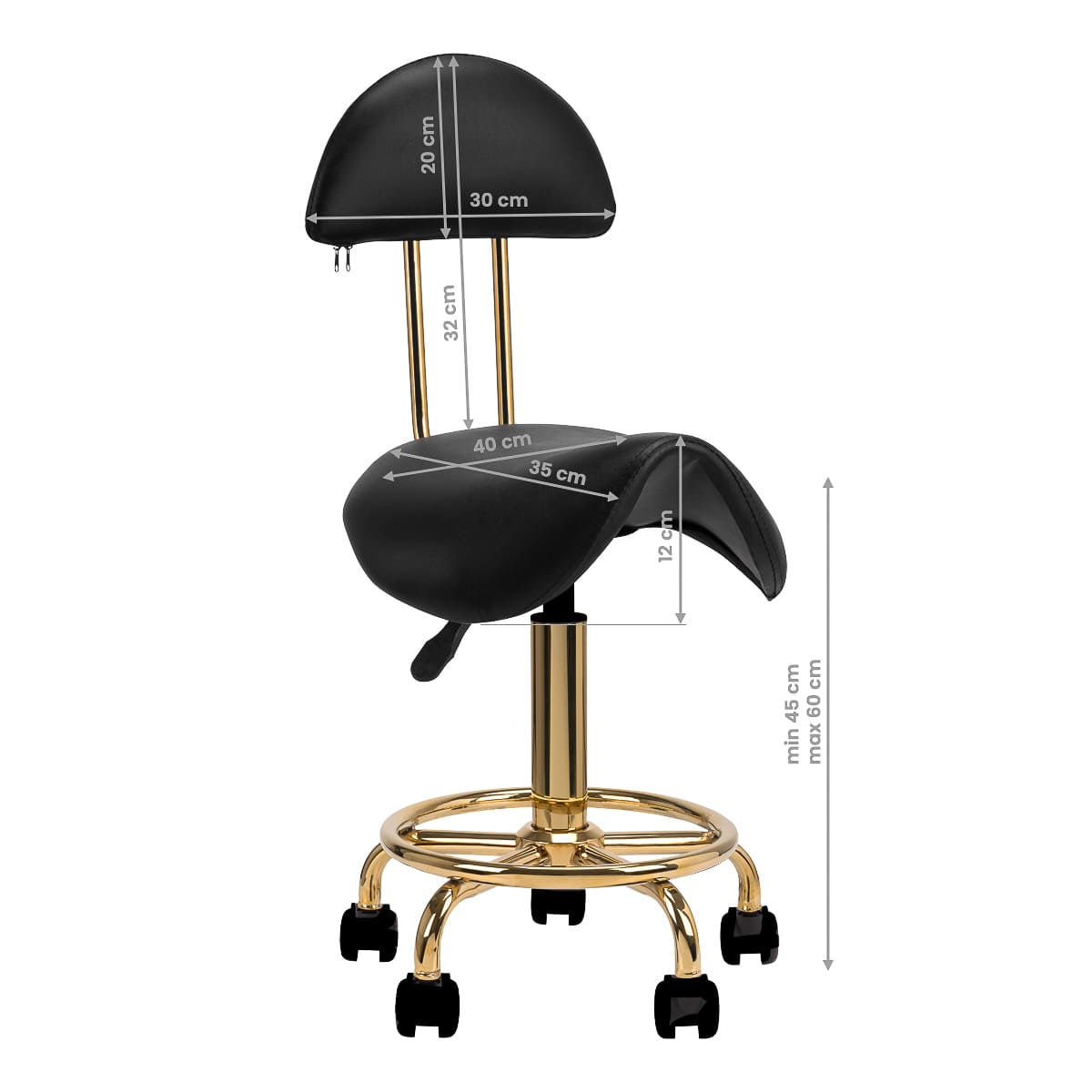 cosmetic stool 6001 g gold black
