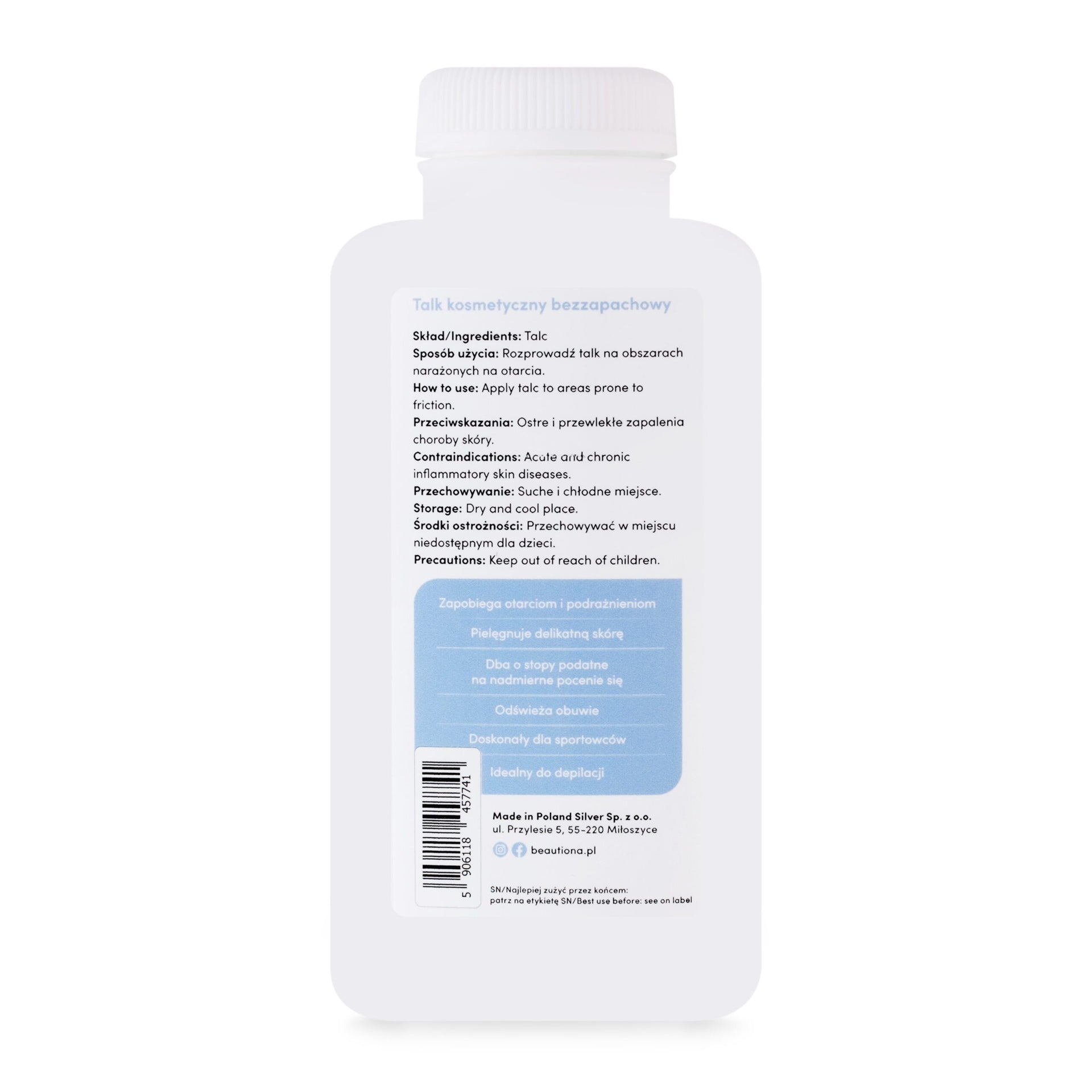 Beautiona – Duftloses Kosmetiktalkum, Puder
