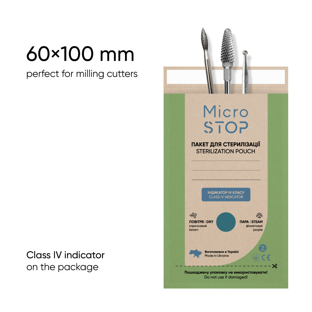 Microstop Eco Sterilisationsbeutel Mit Indikator Der Klasse 4 60×100 mm, 100 Stk.