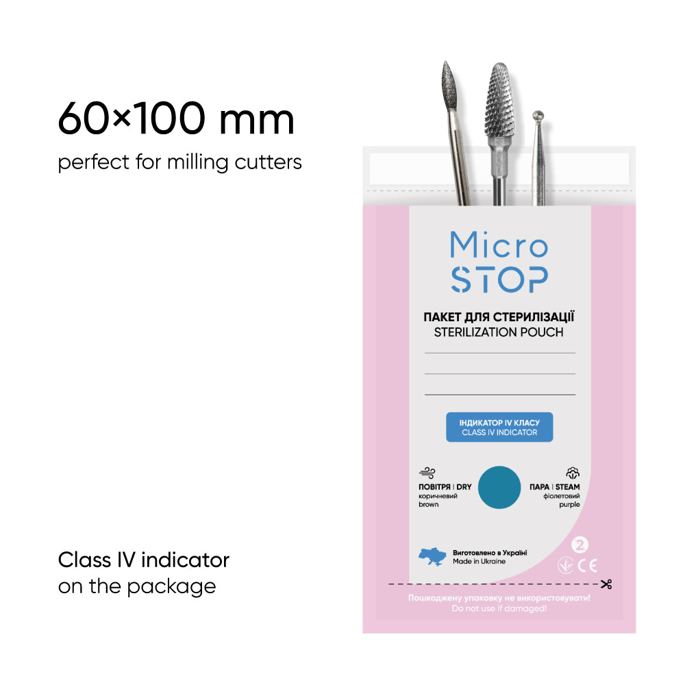 Sterilisationsbeutel Microstop mit Indikator Klasse 4 60×100 mm, 100 Stk.