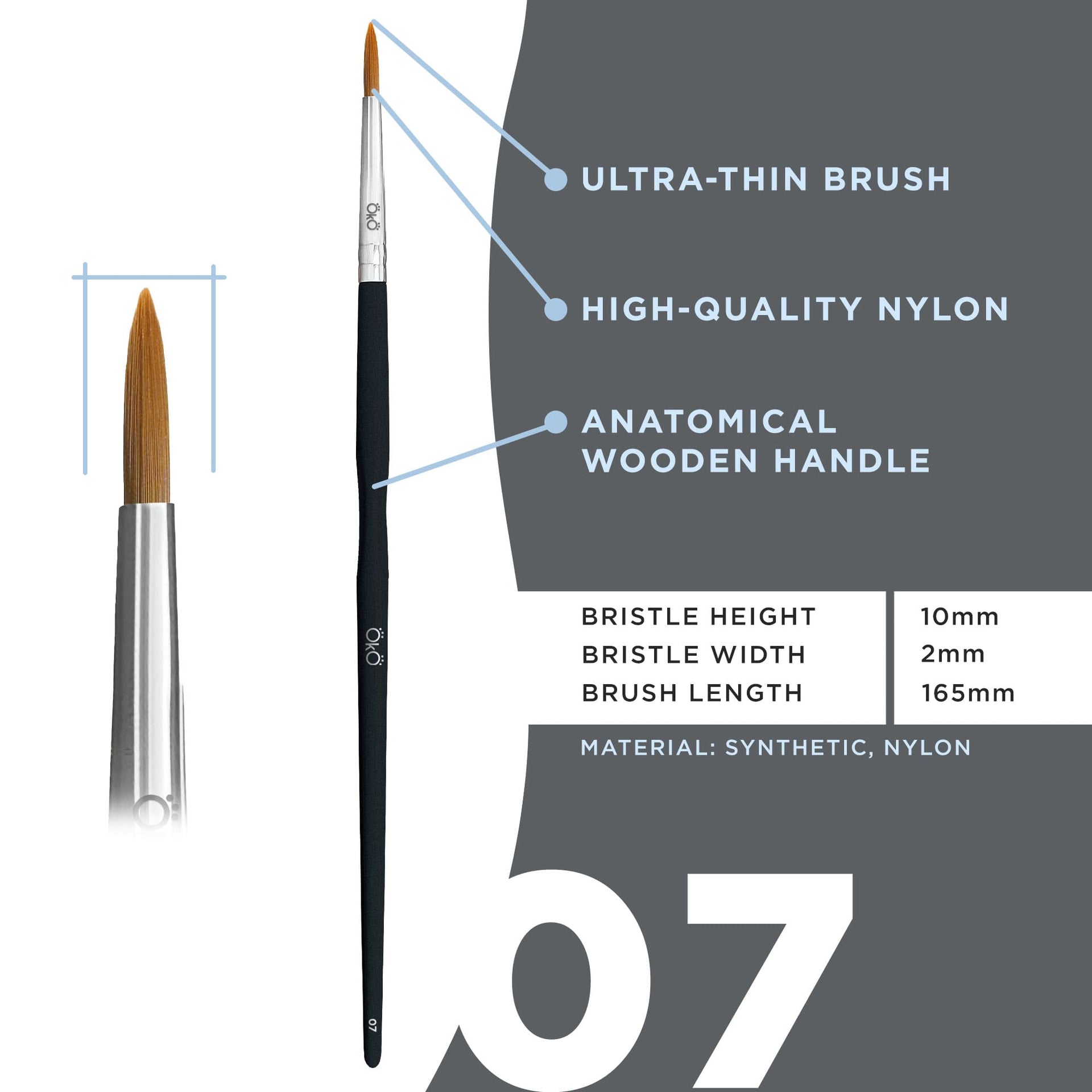 ultra thin brush oko #7 black edition