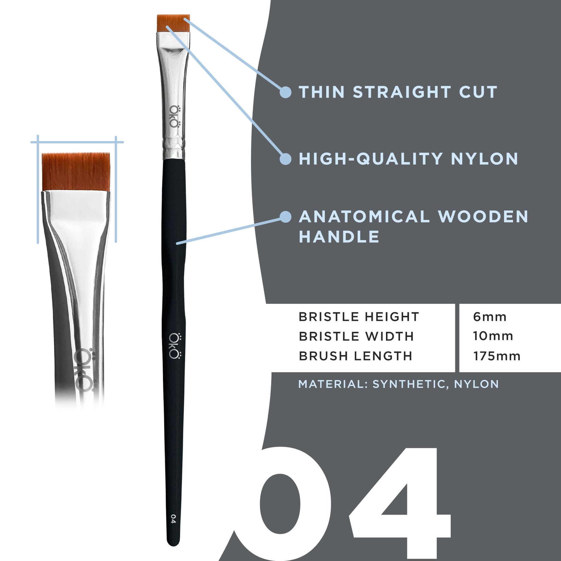 flat brush oko #4 black edition