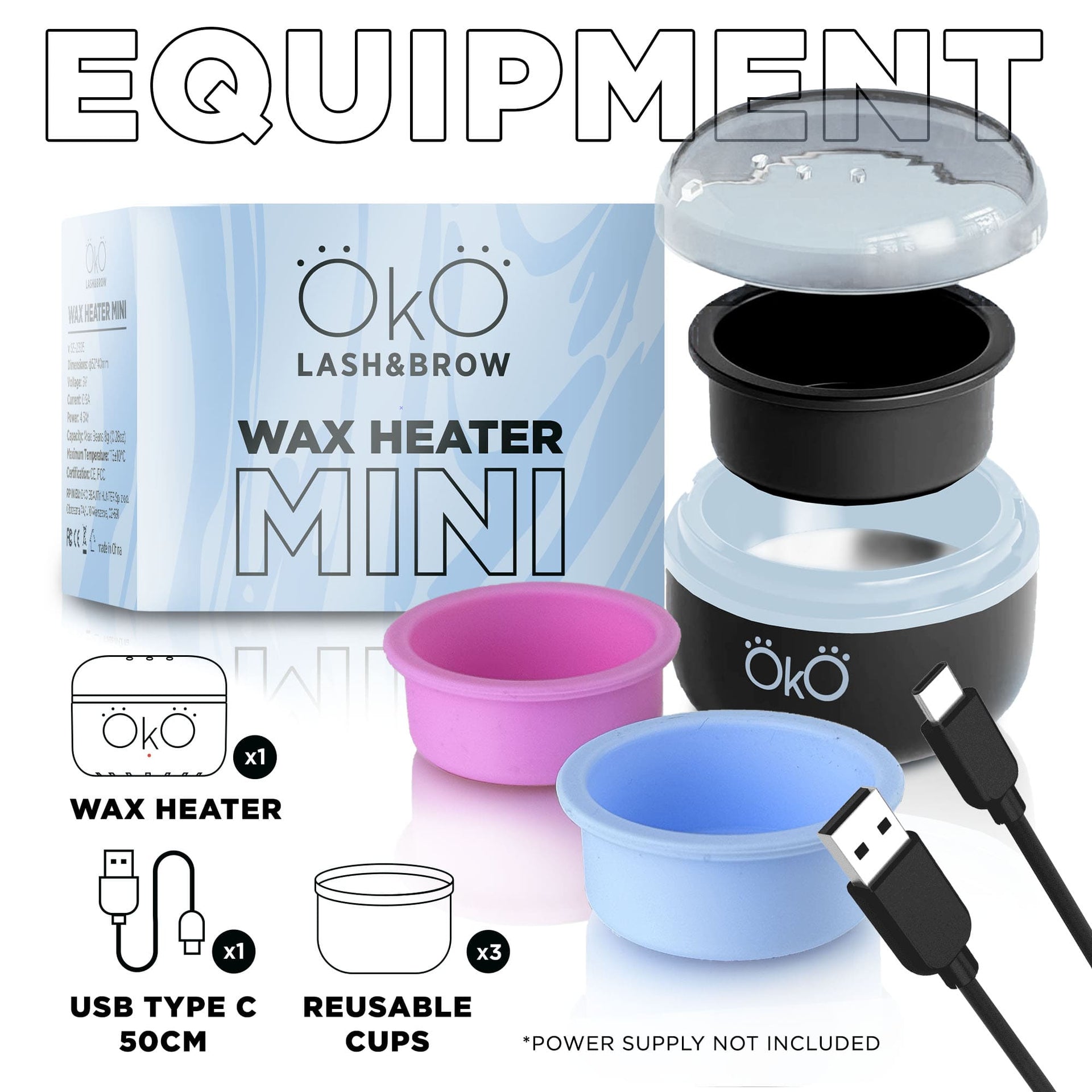 mini wax heater oko black