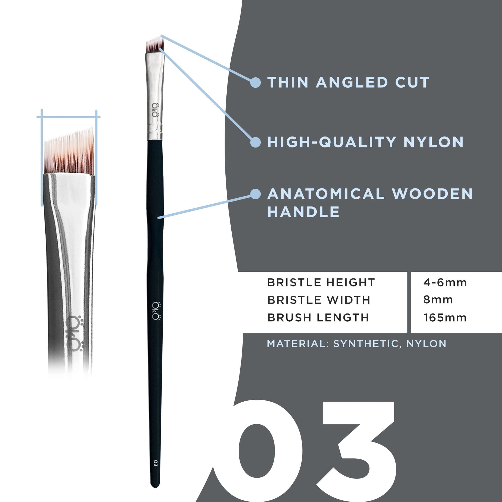 angled brush oko #3 black edition