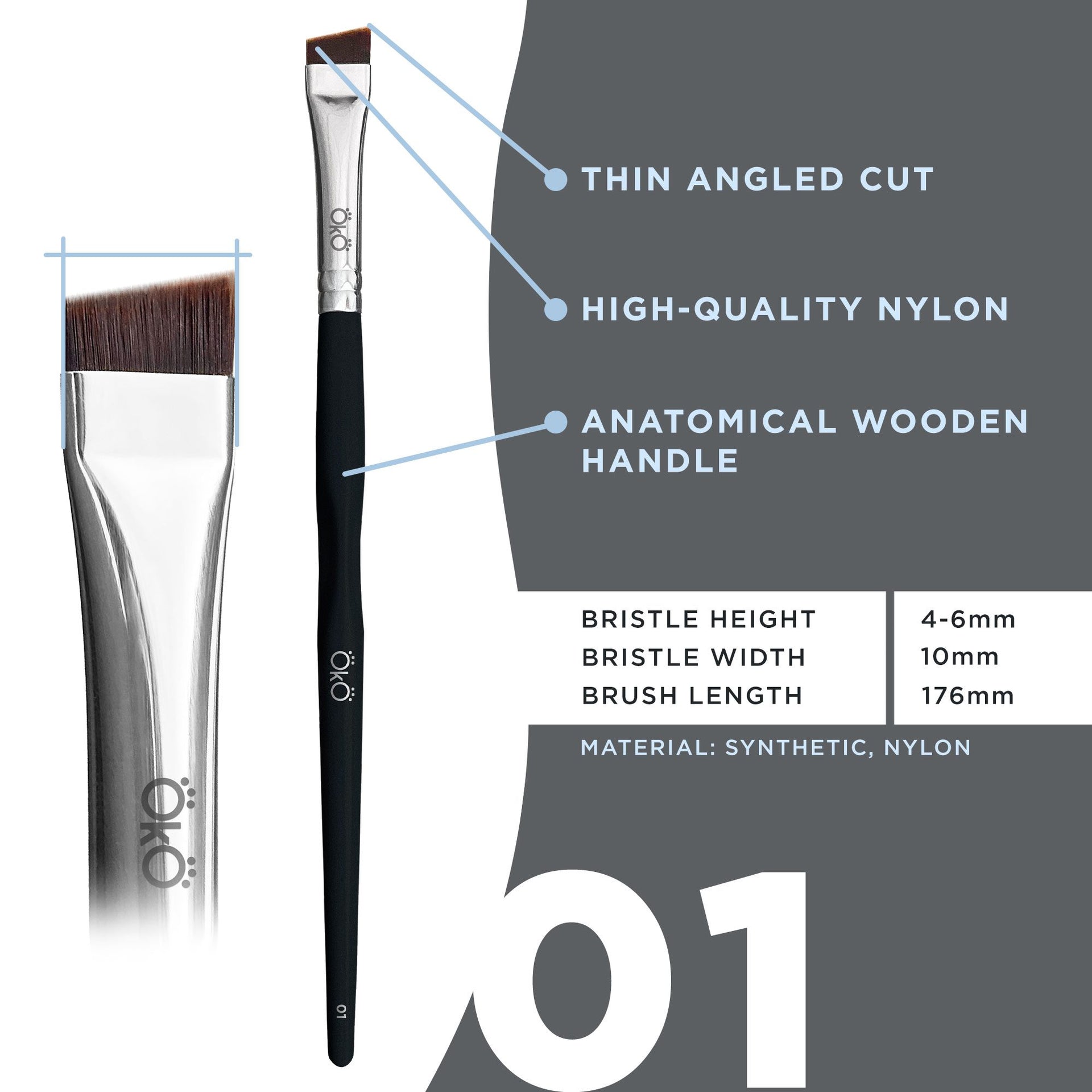 large angled brush oko #1 black edition