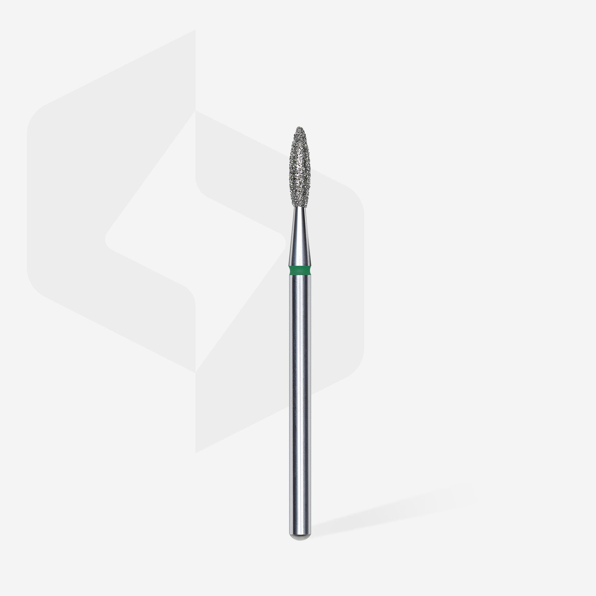 Diamantfräse "Flamme" Grün, Durchmesser 2.1 Mm / Arbeitsteil 8 Mm