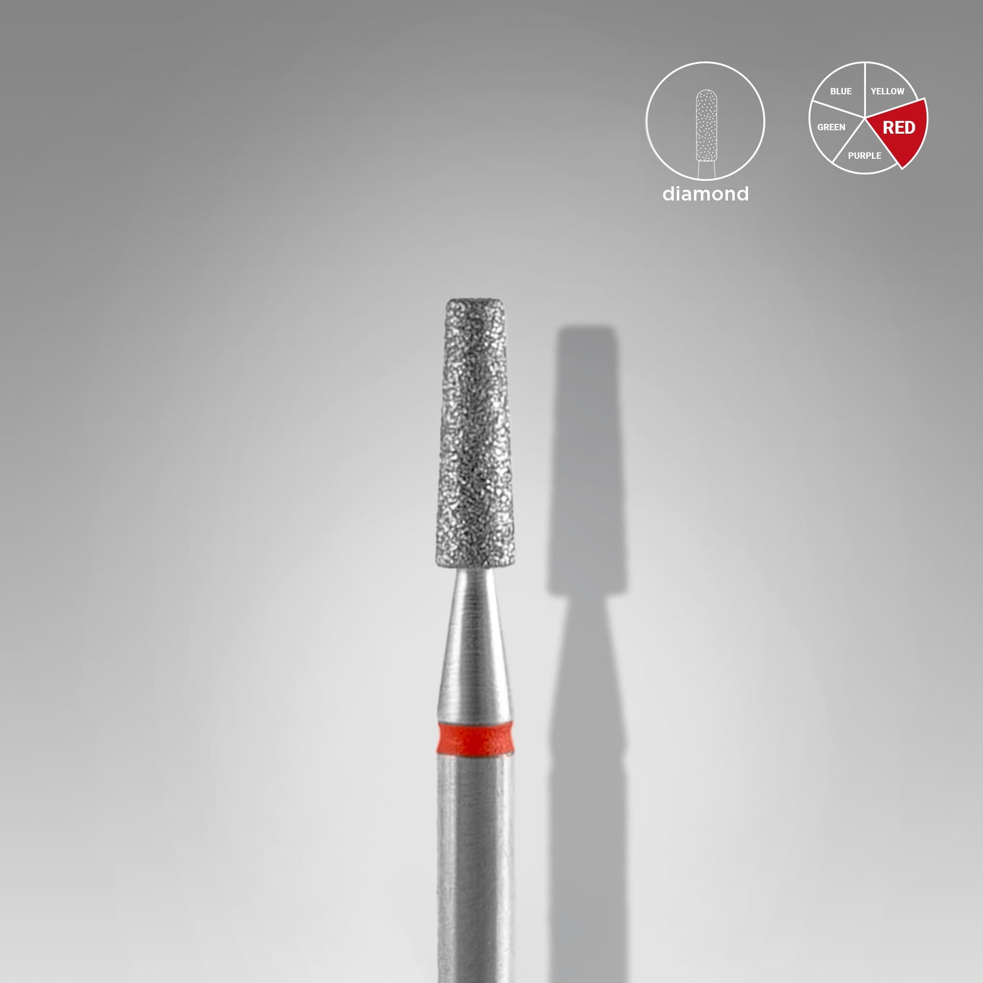 STALEKS EXPERT Diamantfräser „stumpfer Kegel“ rot, Durchmesser 2,5 mm, Arbeitsteil 8 mm