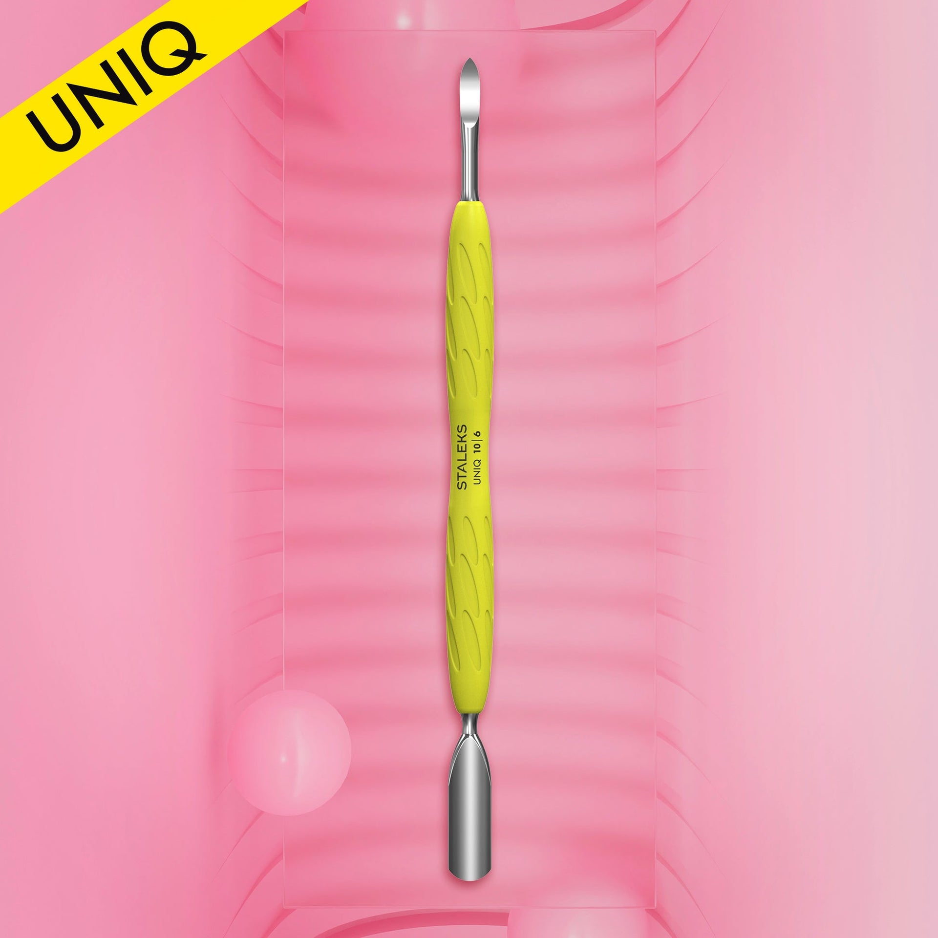 STALEKS UNIQ 10 TYPE 6 — маникюрный пушер Gummy: широкий закруглённый пушер и заострённый конец