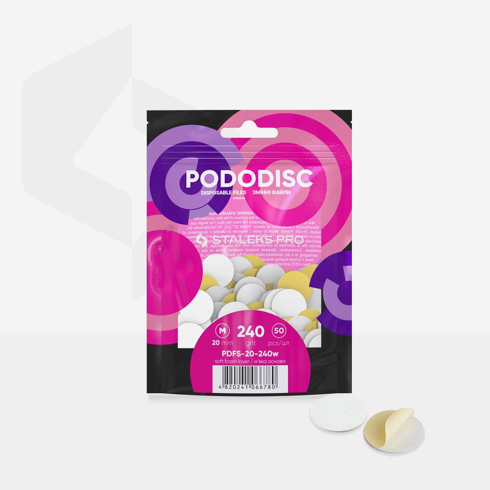 Weiße Einwegfeilen Für Pedikürescheibe Soft PODODISC STALEKS PRO M (50 Stück)