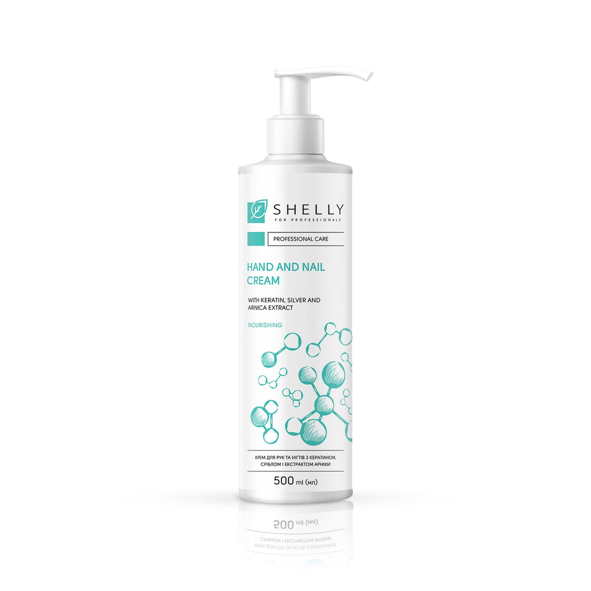 Hand- und Nagelcreme mit Keratin, Silber und Arnikaextrakt Shelly, 500 ml