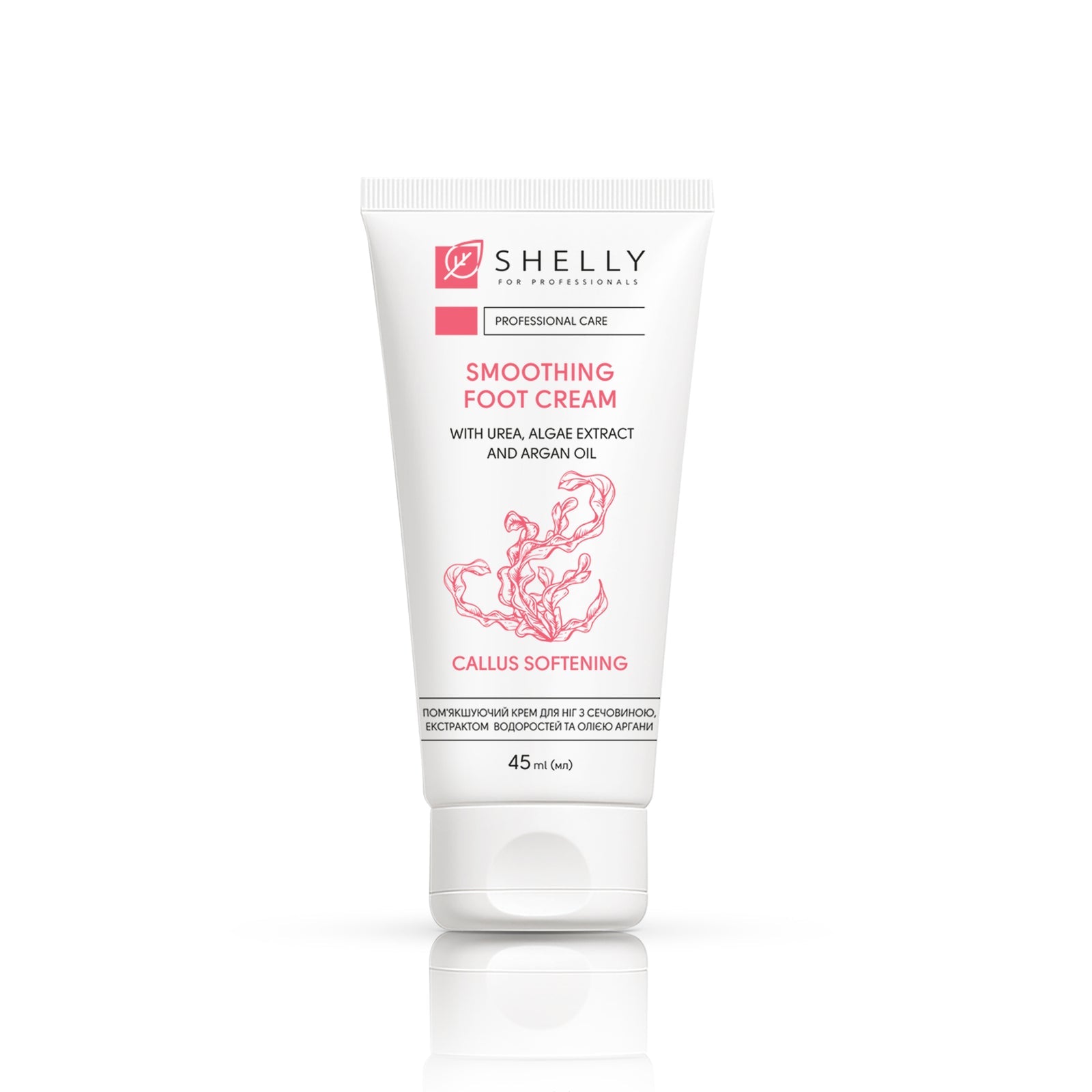 Shelly weichmachende Fußcreme mit Urea, Algenextrakt und Arganöl, 45 ml