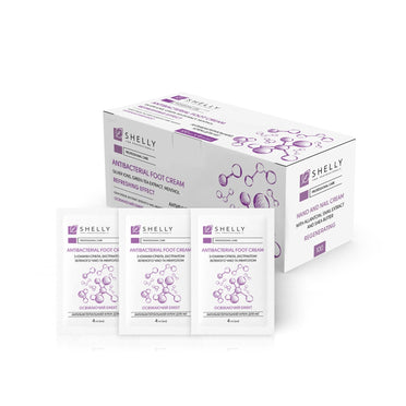 Shelly antibakterielle Fußcreme mit Silberionen, Grüntee-Extrakt und Menthol, 4 ml × 100 Stk.