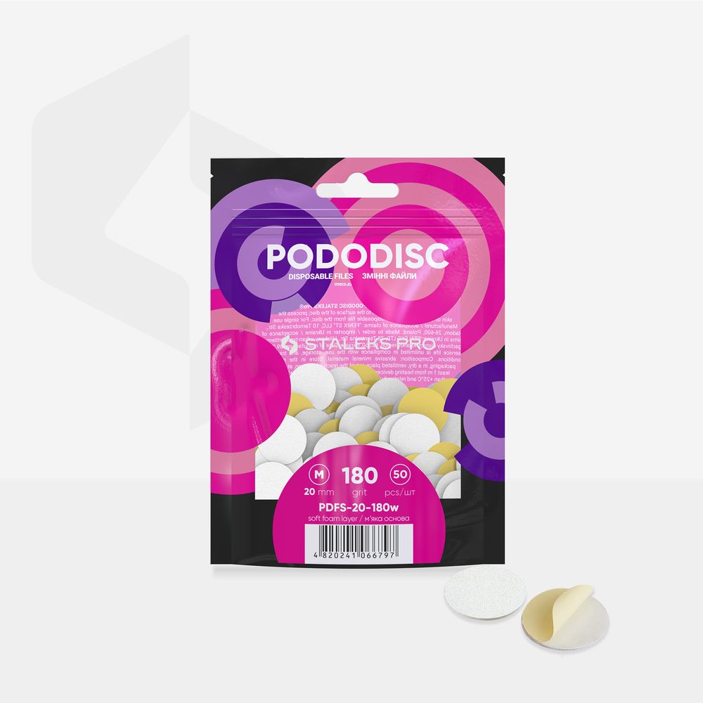 Weiße Einwegfeilen Für Pedikürescheibe Soft PODODISC STALEKS PRO M (50 Stück)