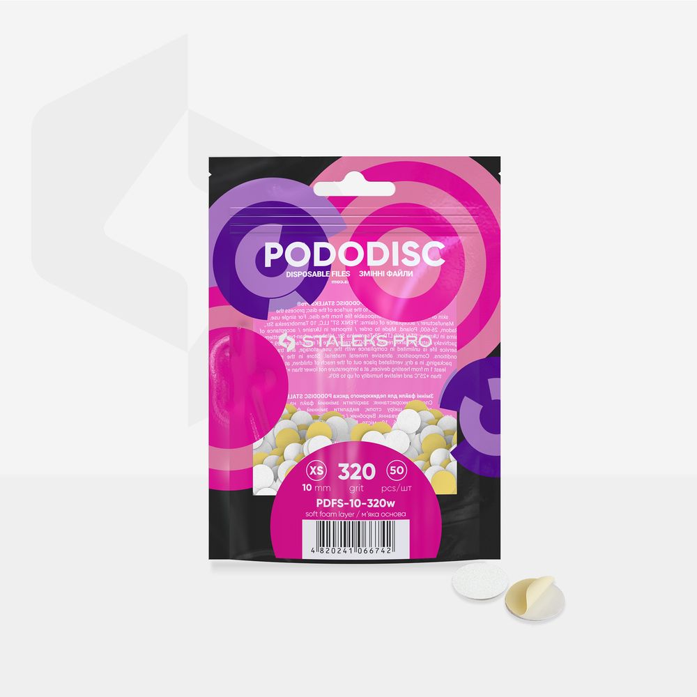Einwegfeilen Auf Weicher Unterlage Für Pedikürescheibe PODODISC STALEKS PRO XS (50 Stück)