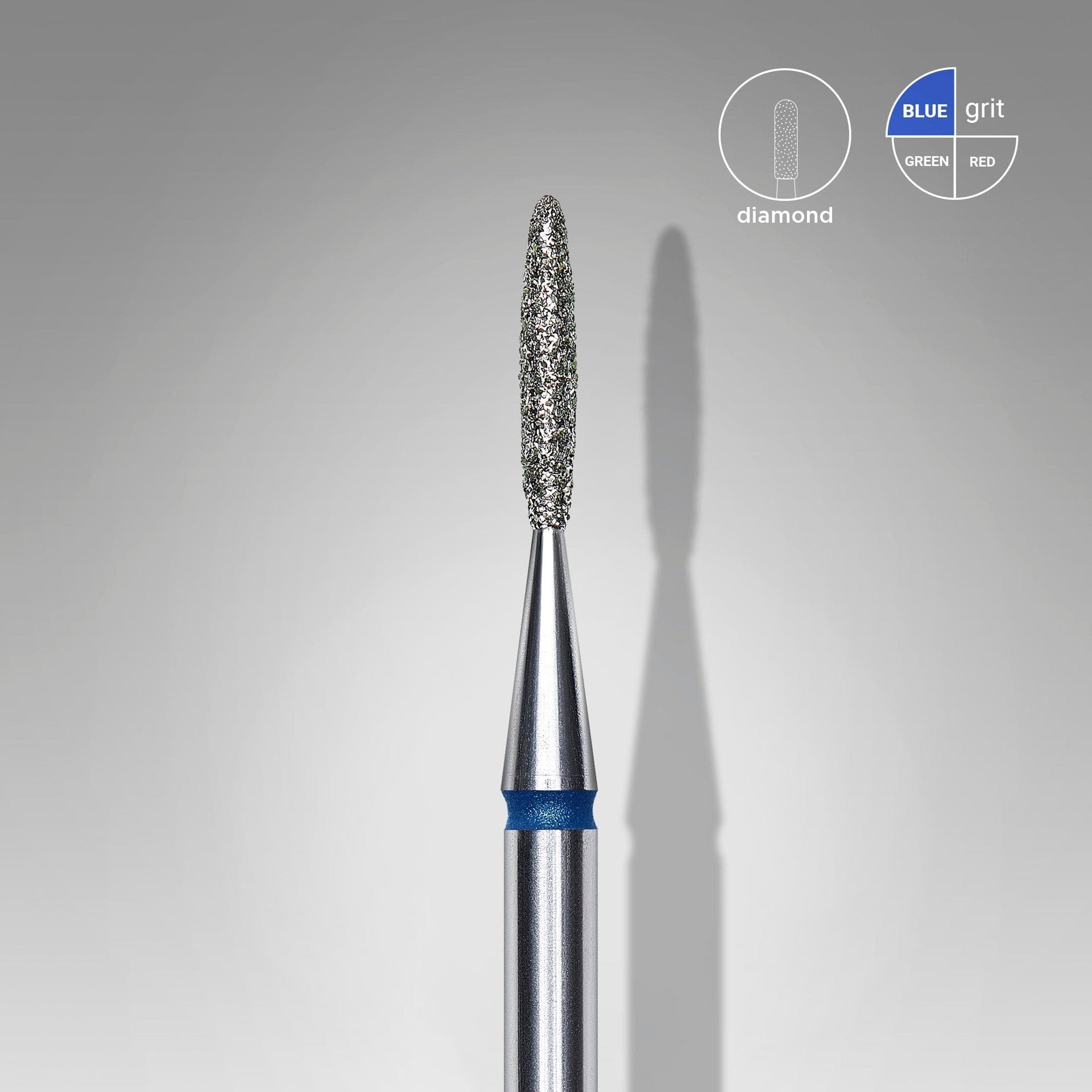 Diamantfräse "Flamme" Blau, Durchmesser 1.4 Mm / Arbeitsteil 8 Mm