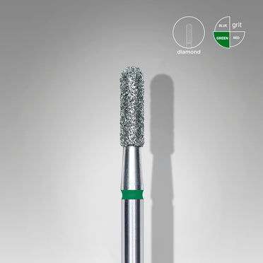 STALEKS EXPERT Diamantfräser „Abgerundeter Zylinder“ grün, Durchmesser 2,3 mm, Arbeitsteil 8 mm