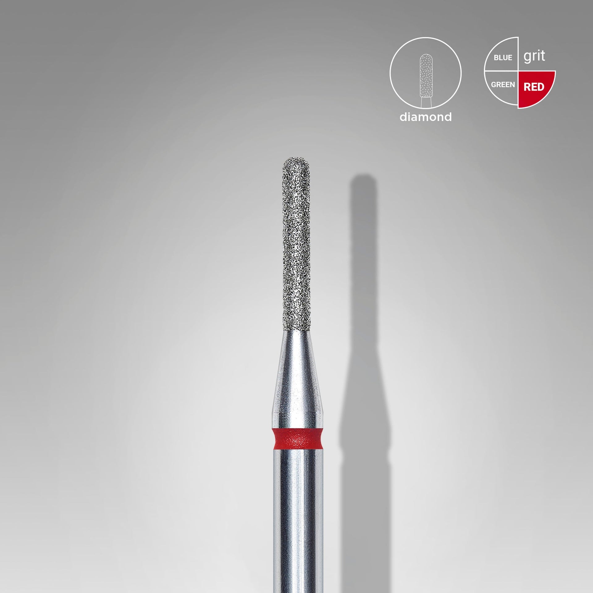 STALEKS EXPERT Diamantfräser „Abgerundeter Zylinder“ rot, Durchmesser 1,4 mm, Arbeitsteil 8 mm