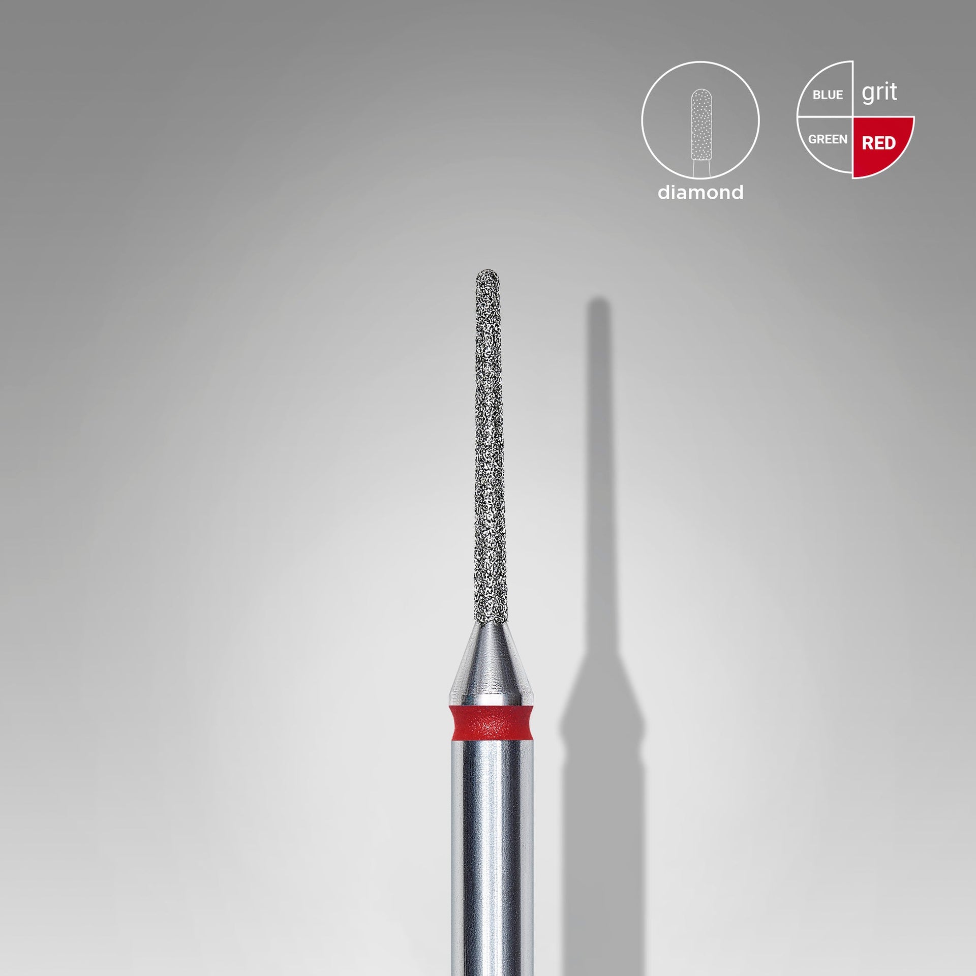 STALEKS EXPERT Diamantfräser „Nadel“ rot, Durchmesser 1 mm, Arbeitsteil 10 mm