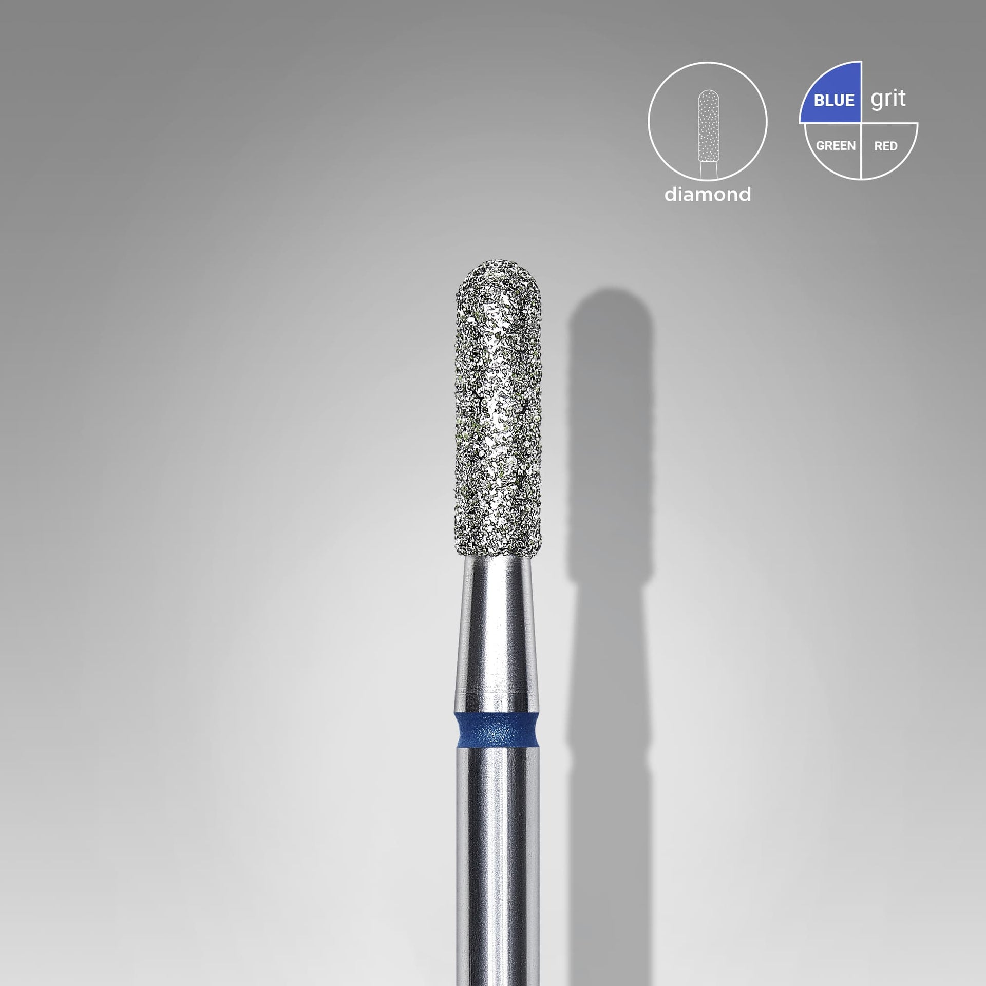 Diamantfräse "Runder Zylinder" Blau, Durchmesser 2.3 Mm / Arbeitsteil 8 Mm