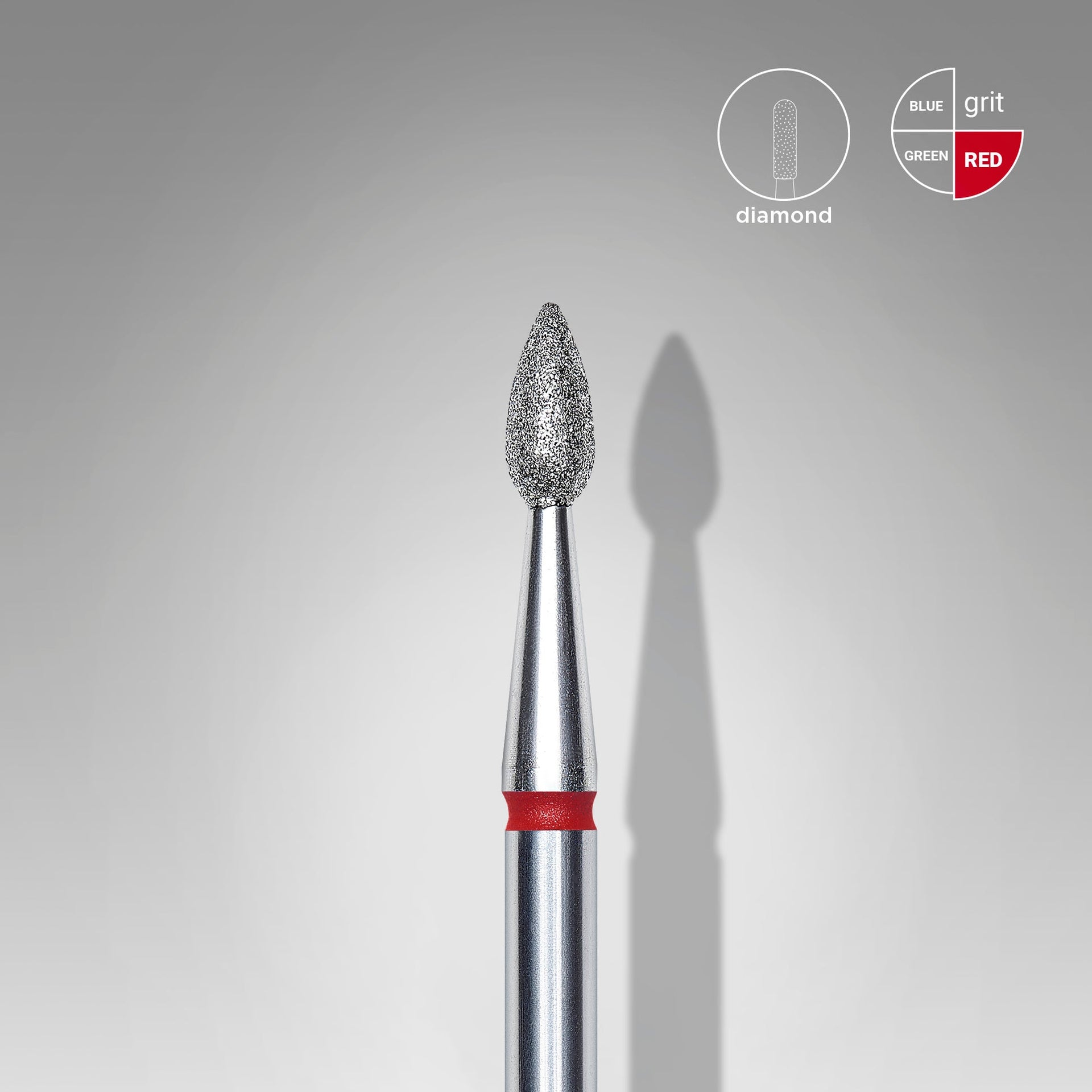 STALEKS EXPERT Diamantfräser "Tropfen" rot, Durchmesser 2,3 mm, Arbeitsteil 5 mm