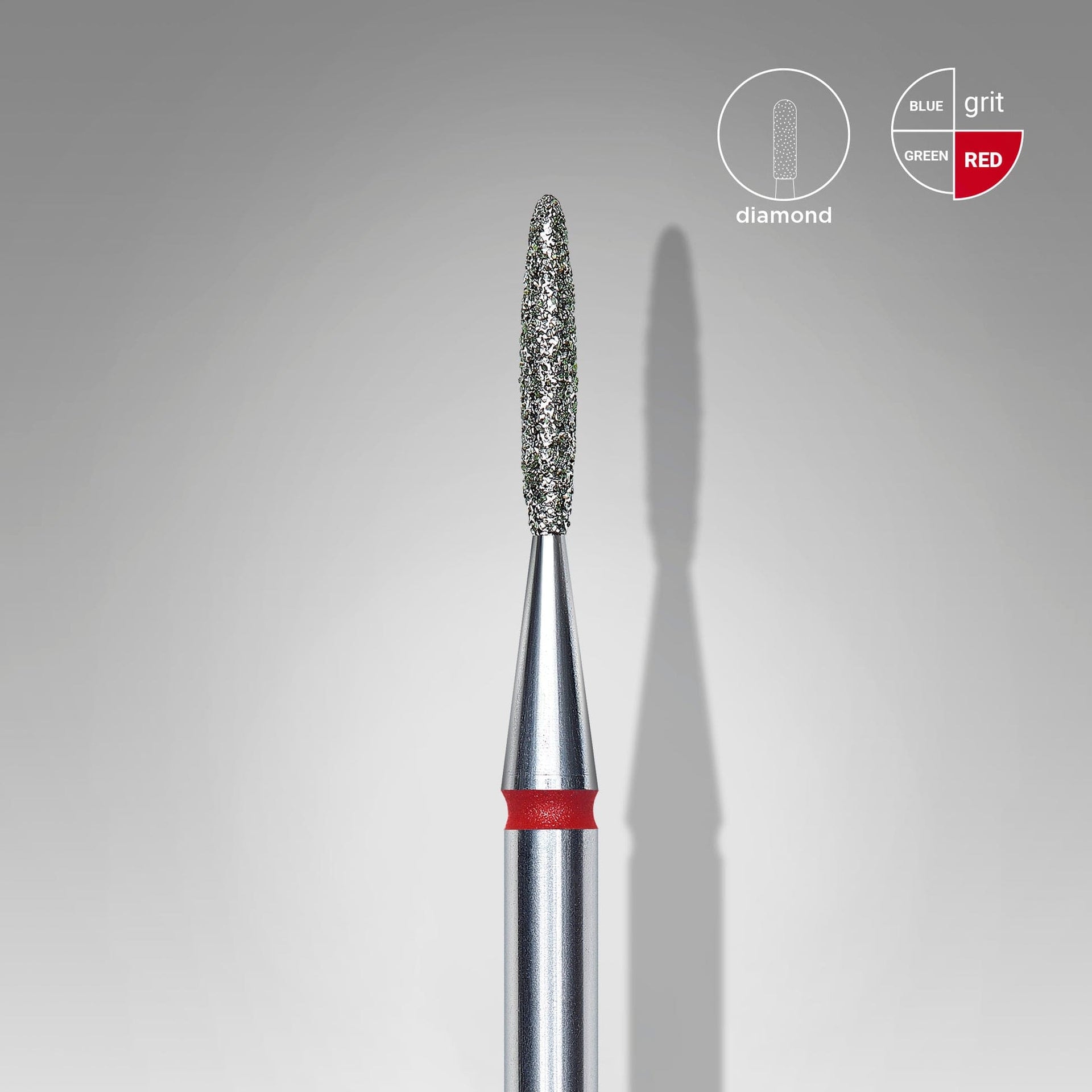 Diamantfräse "Flamme" rot, Durchmesser 1.4 mm / Arbeitsteil 8 mm