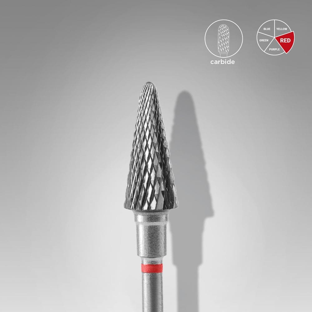 Hartmetallfräse "Kegel", Rot, Durchmesser 6 Mm / Arbeitsbereich 14 Mm