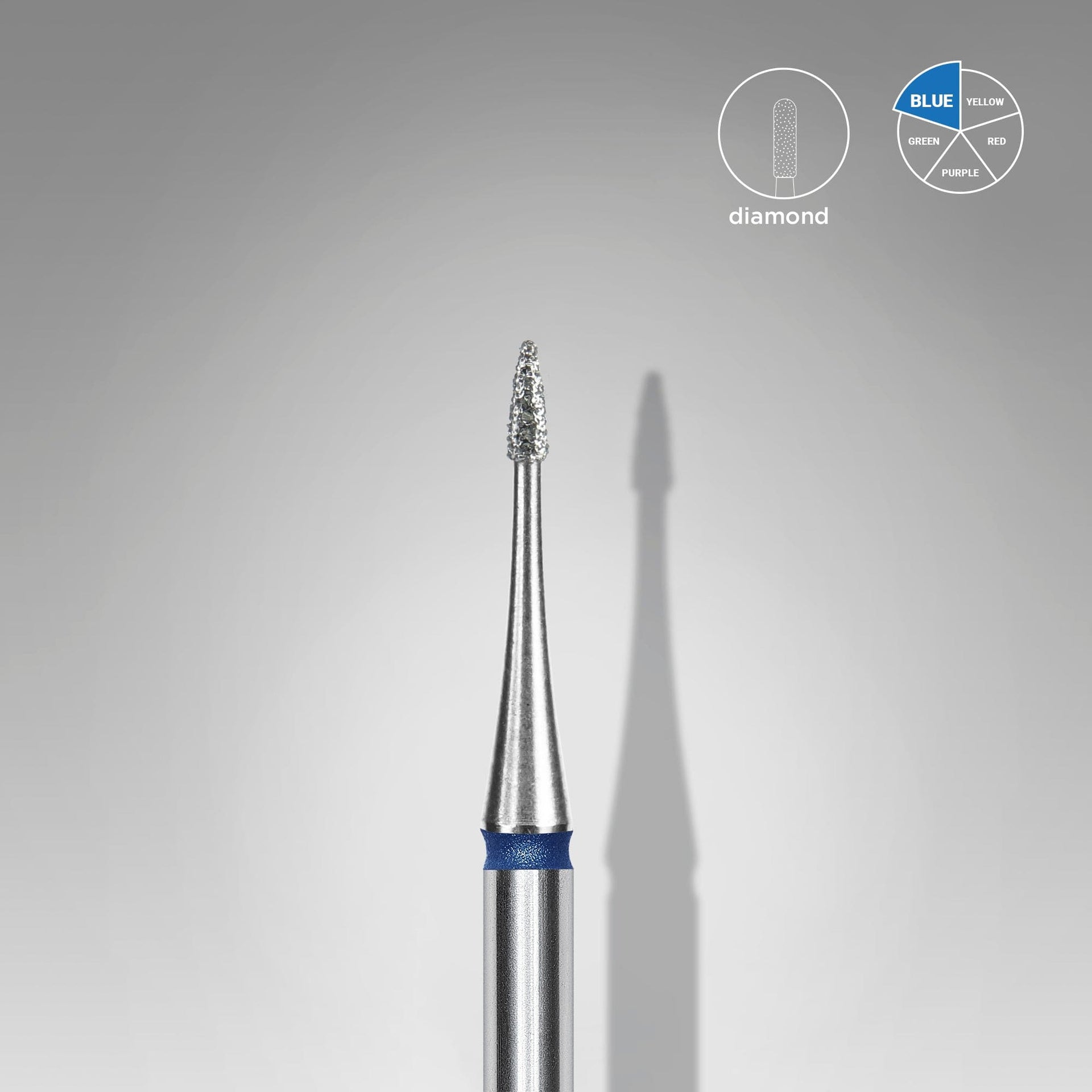 Diamant-Nagelbohrer Flamme Mini Blau EXPERT Kopfdurchmesser 1 Mm / Arbeitsteil 3 Mm