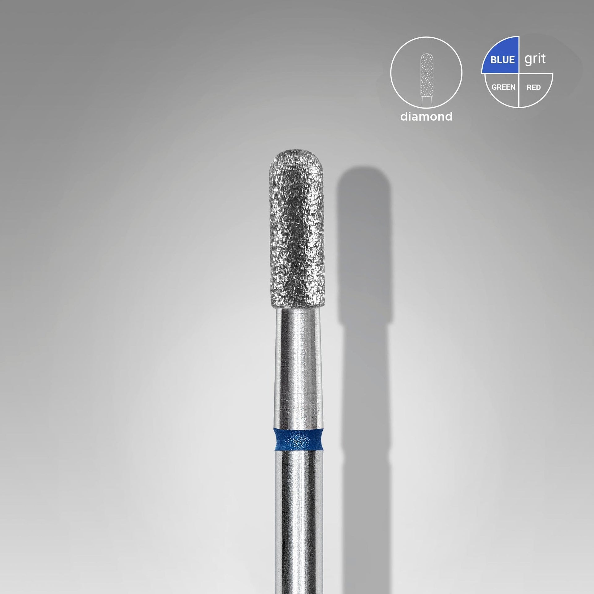 Diamantfräse Abgerundeter Zylinder Blau EXPERT Kopfdurchmesser 2,3 Mm / Arbeitsteil 6,5 Mm