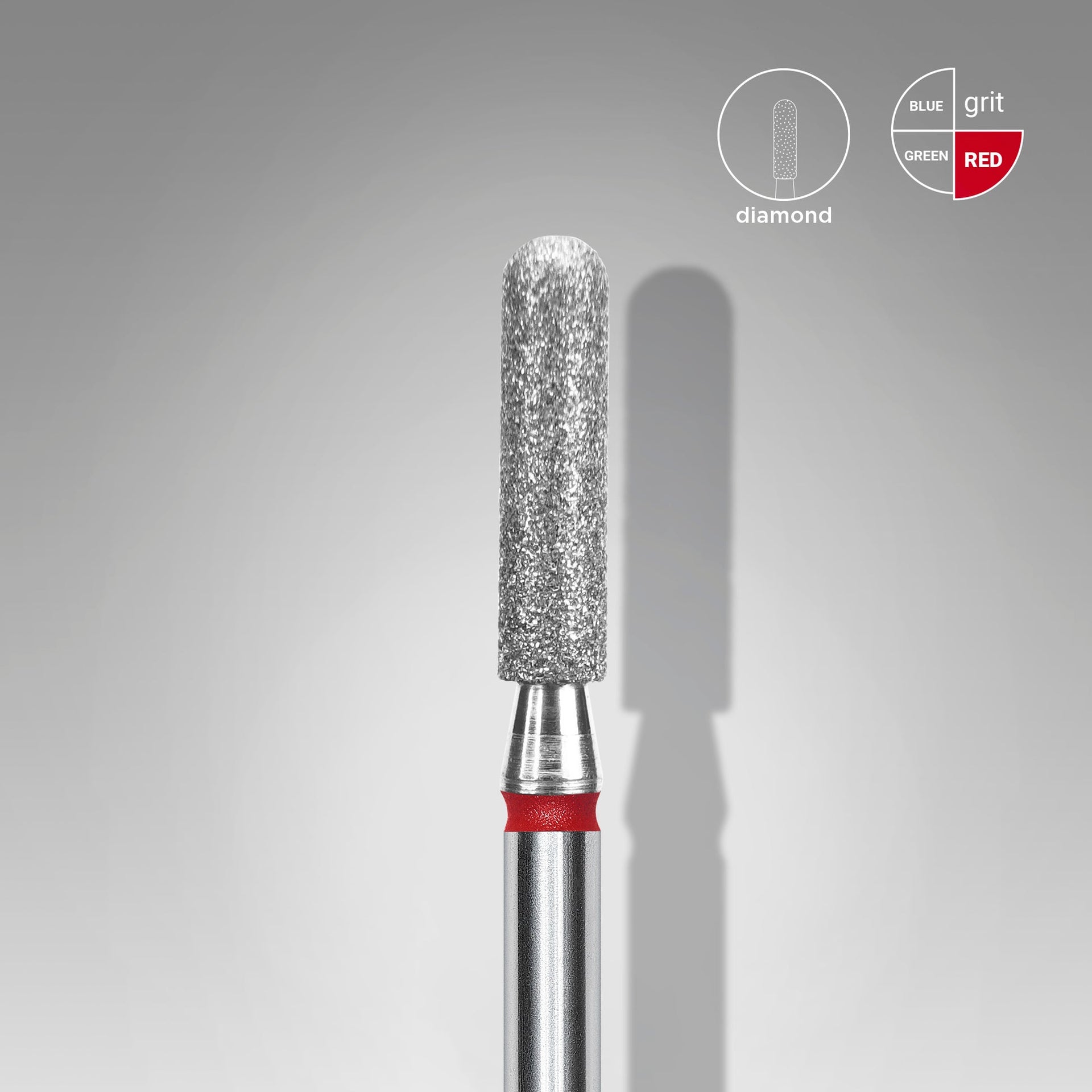 STALEKS EXPERT Diamantfräser „Abgerundeter Zylinder“ rot, Durchmesser 2,5 mm, Arbeitsteil 10 mm