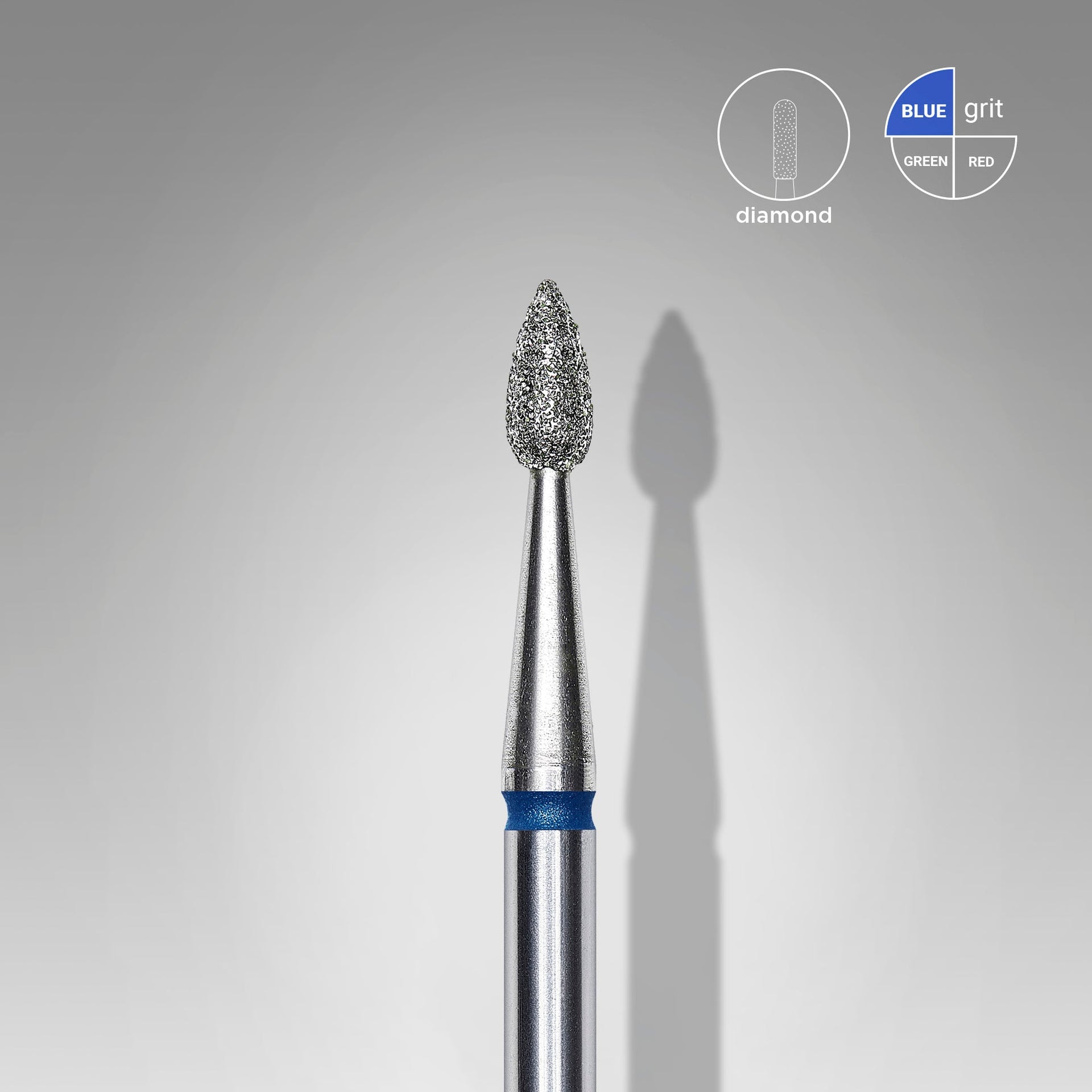 STALEKS EXPERT Diamantfräser "Tropfen" blau, Durchmesser 2,3 mm, Arbeitsteil 5 mm