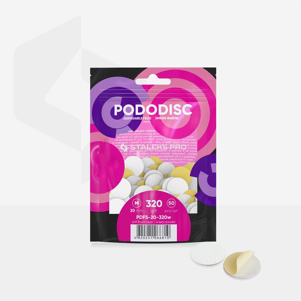 Weiße Einwegfeilen Für Pedikürescheibe Soft PODODISC STALEKS PRO M (50 Stück)