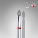 STALEKS EXPERT Diamantfräser „Spitze Knospe“ rot, Durchmesser 2,5 mm, Arbeitsteil 4,5 mm