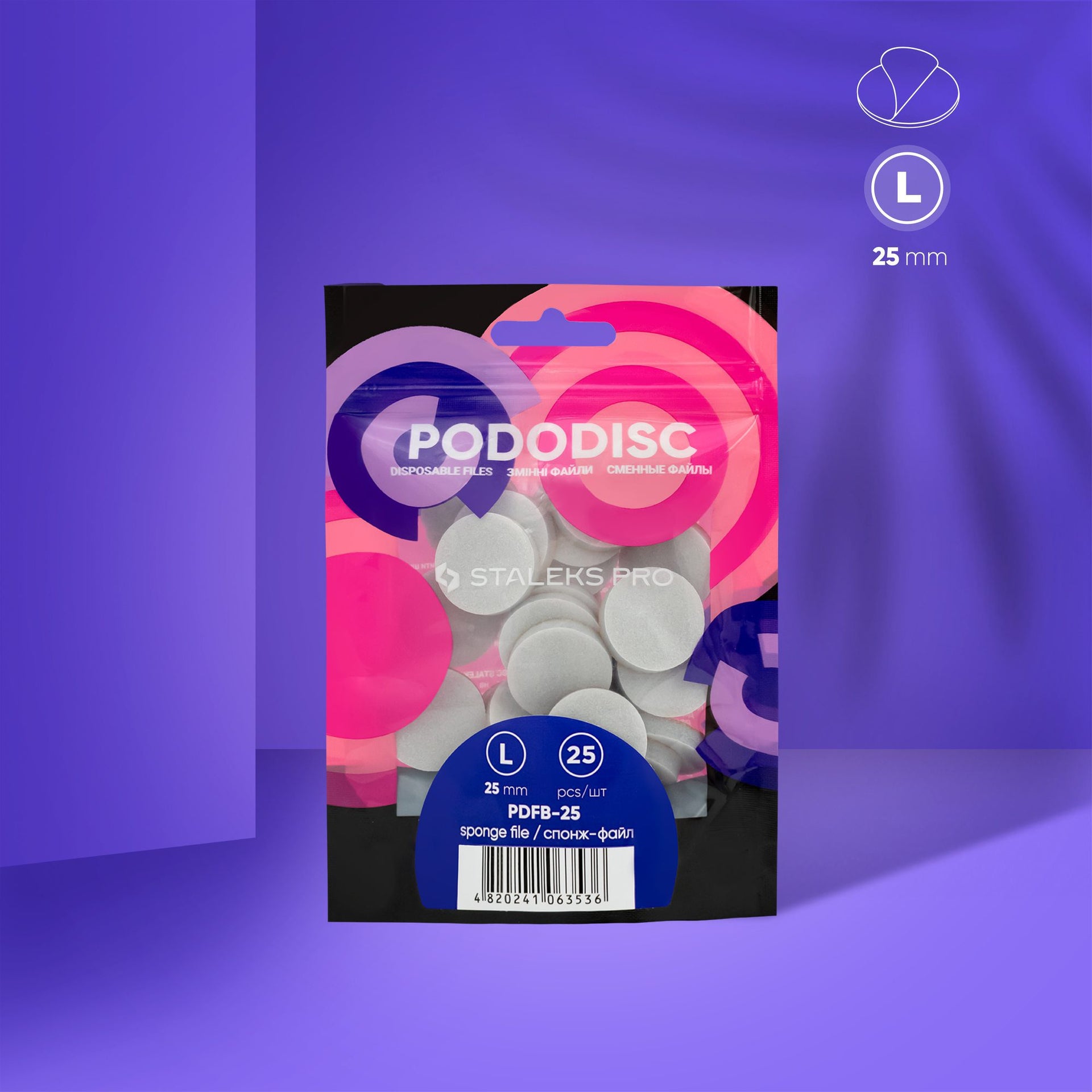 Einweg-Schwammfeile Für Pedikürescheibe PODODISC STALEKS PRO L (25 Stück)