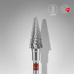 Hartmetallfräse Für Linkshänder "Kegel" Rot EXPERT, Durchmesser 6 Mm / Arbeitslänge 14 Mm
