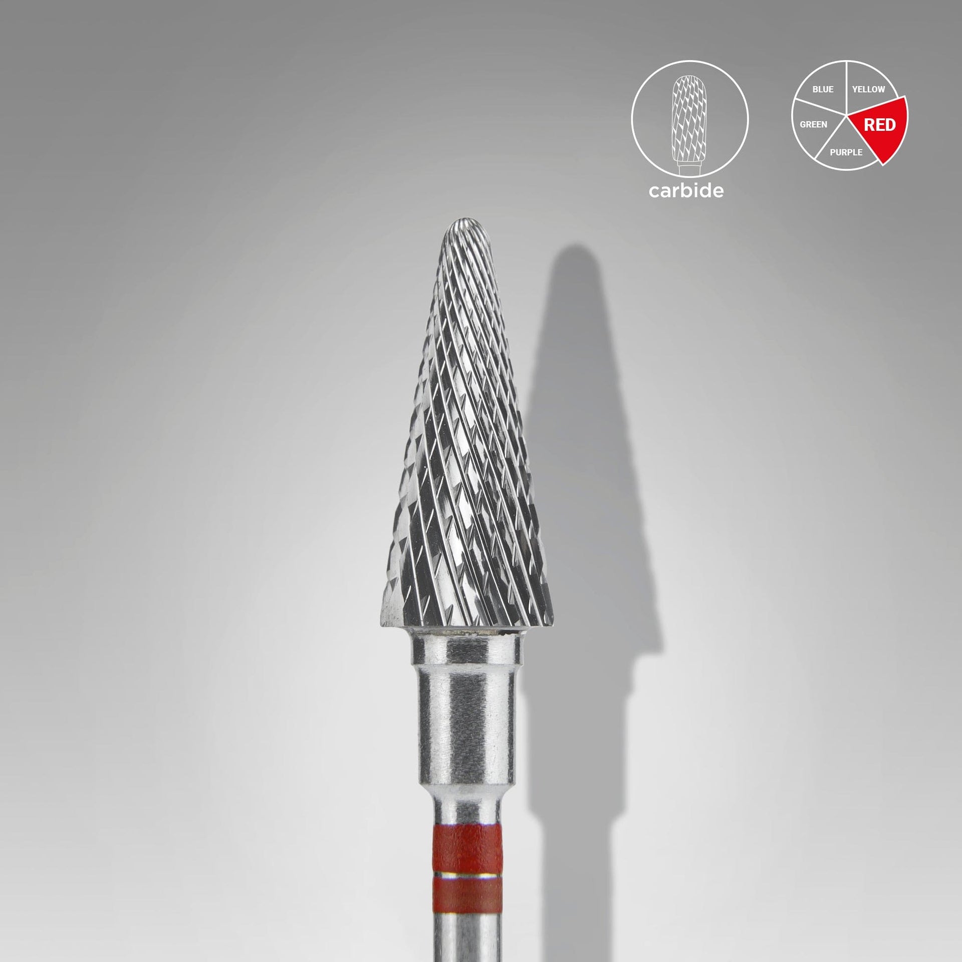 Hartmetallfräse Für Linkshänder "Kegel" Rot EXPERT, Durchmesser 6 Mm / Arbeitslänge 14 Mm