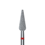 diamantfräse "spitzbirne" rot, durchmesser 4 mm / arbeitsteil 12 mm