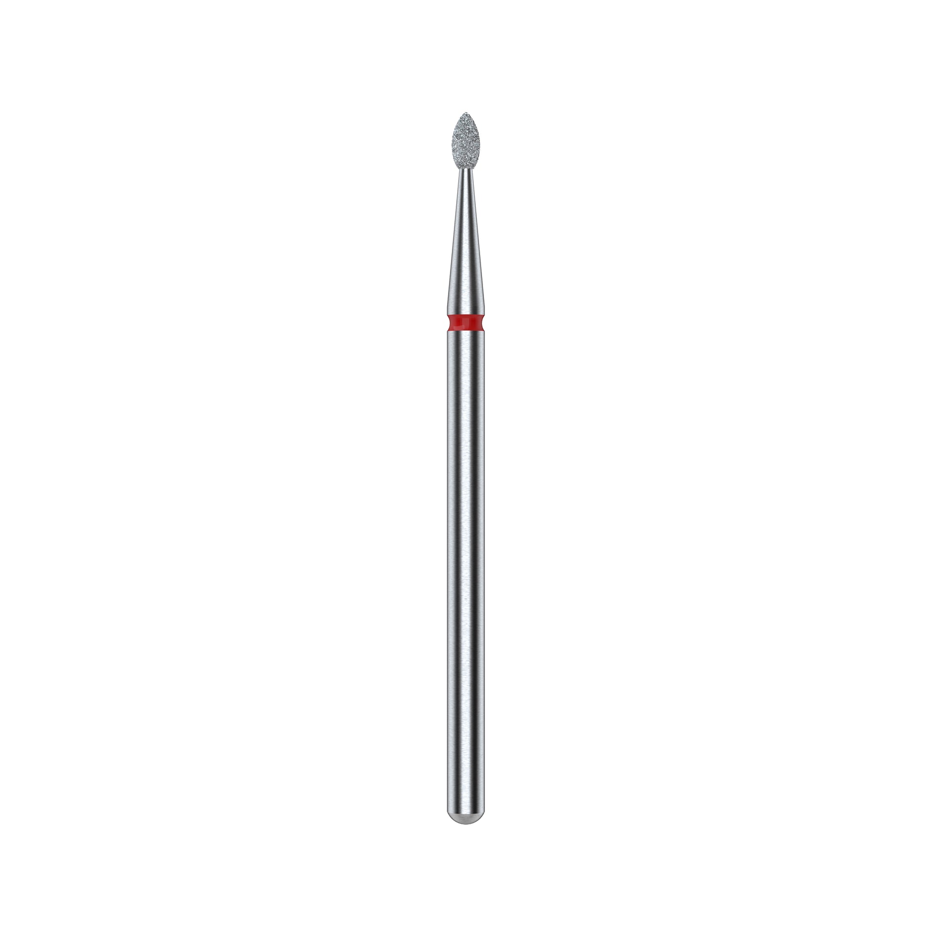 STALEKS EXPERT Rote Diamantfräser „Abgerundete Knospe“, Durchmesser 1,6 mm, Arbeitsteil 3,4 mm