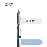 Nailsoftheday Diamond flame cutter 2.1*8 mm, blue (rounded nose)