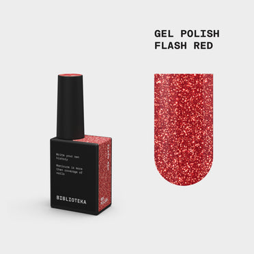 Biblioteka Gel Polish Flash красный, 10 мл