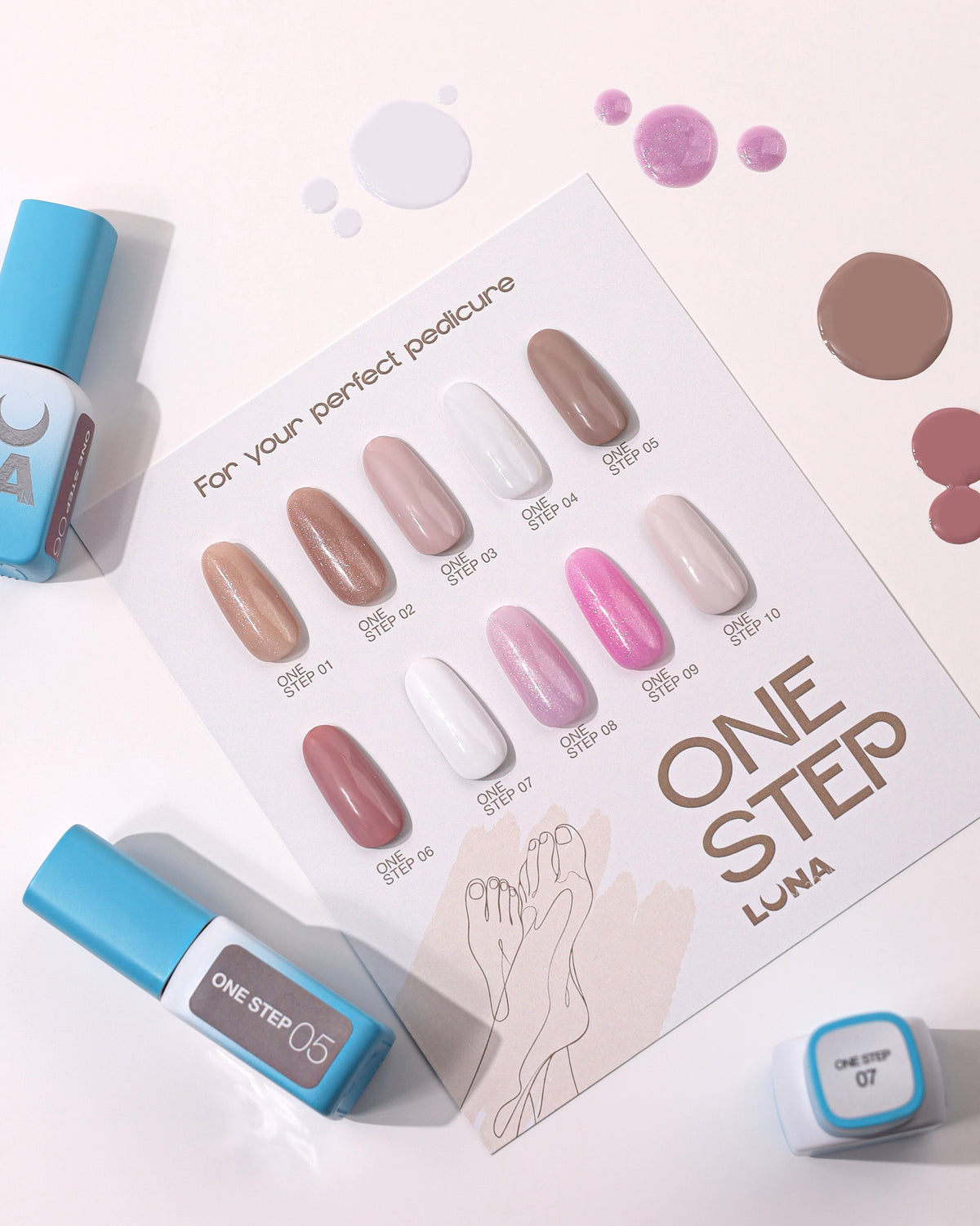 Lunamoon Einphasen-Gel-Lack für Pediküre One Step #2, 8 ml