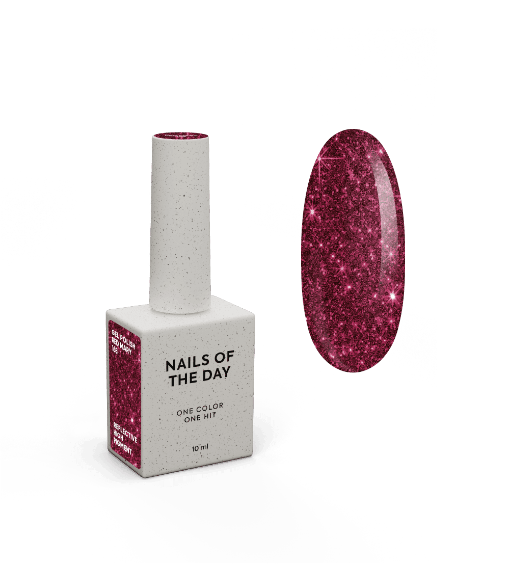 Nailsoftheday Gel Polish Red Mary-168, 10 ml