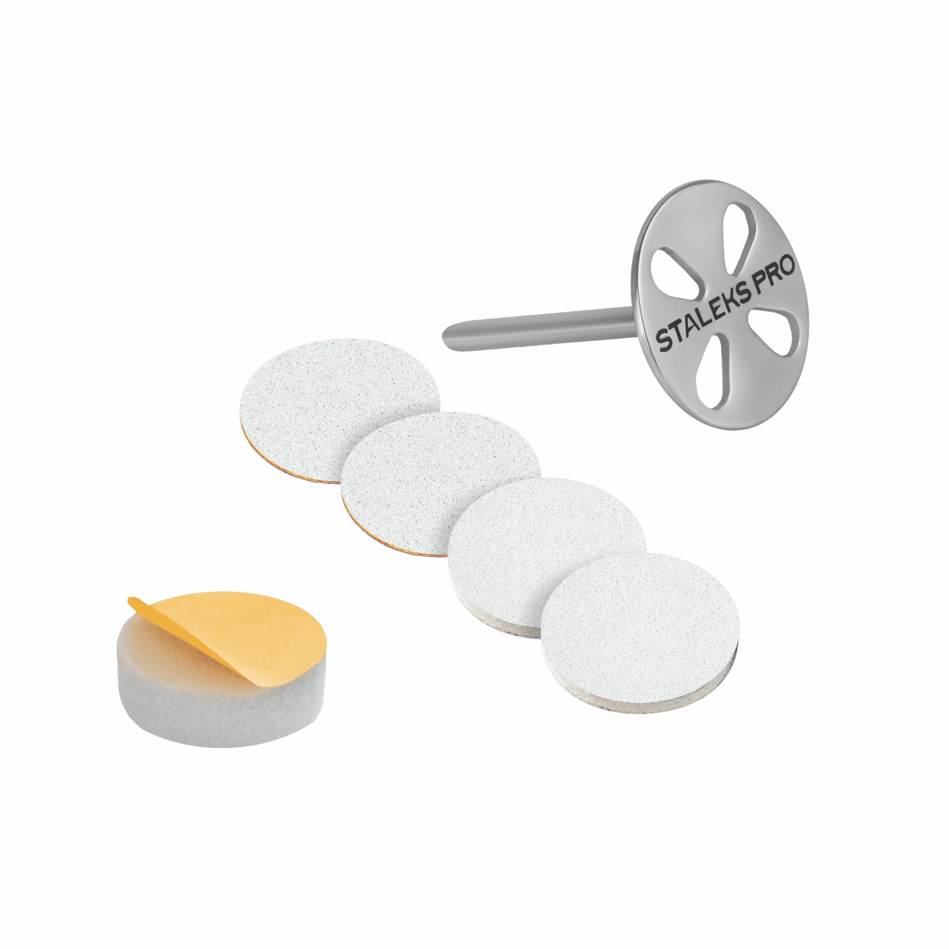 verlängerte pedikürescheibe pododisc expert l (25 mm) + set der einwegfeile 180 (5 stück)