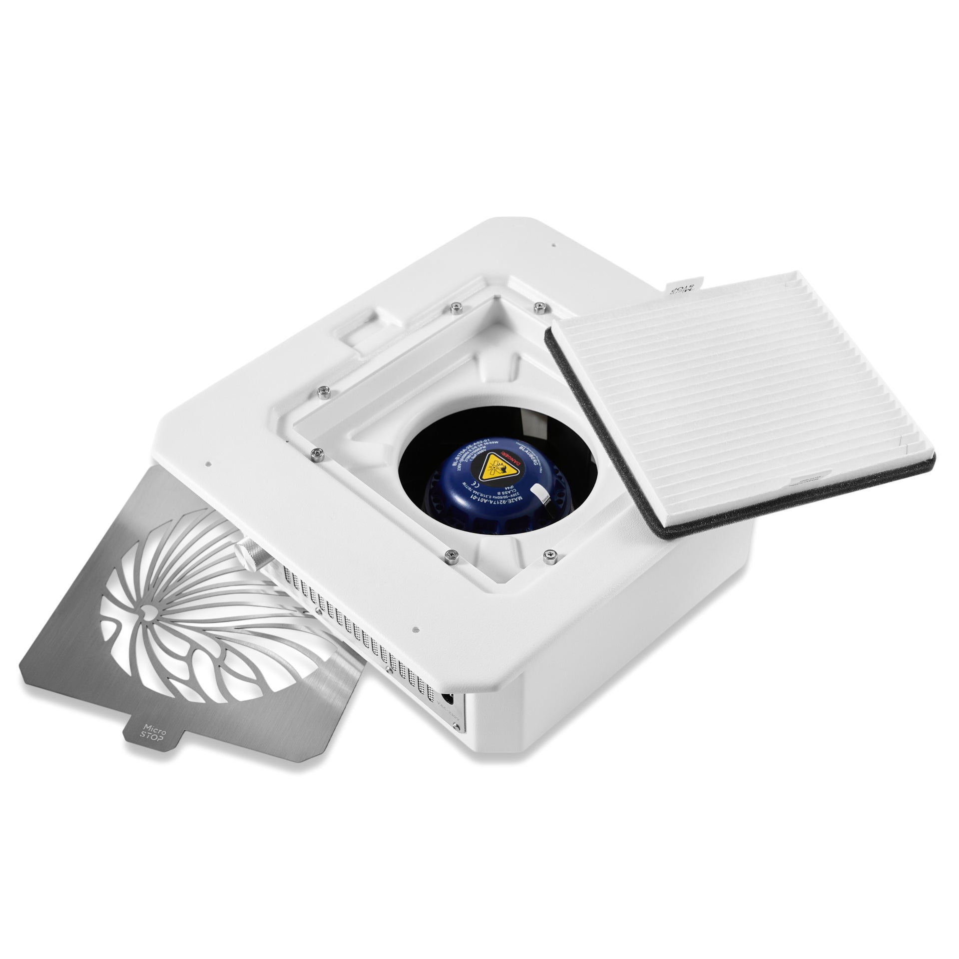 Microstop Prof Белая Встраиваемая вытяжка для маникюра с HEPA-фильтром