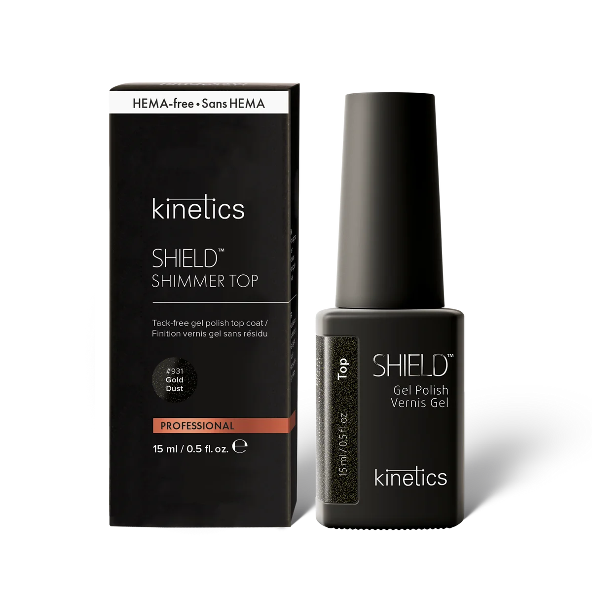 Kinetics Shield Shimmer Top Gold Dust #931, 15 ml