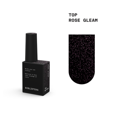 Biblioteka Топ без липкого слоя с UV-фильтром Rose Gleam — Розовое сияние, 10 мл