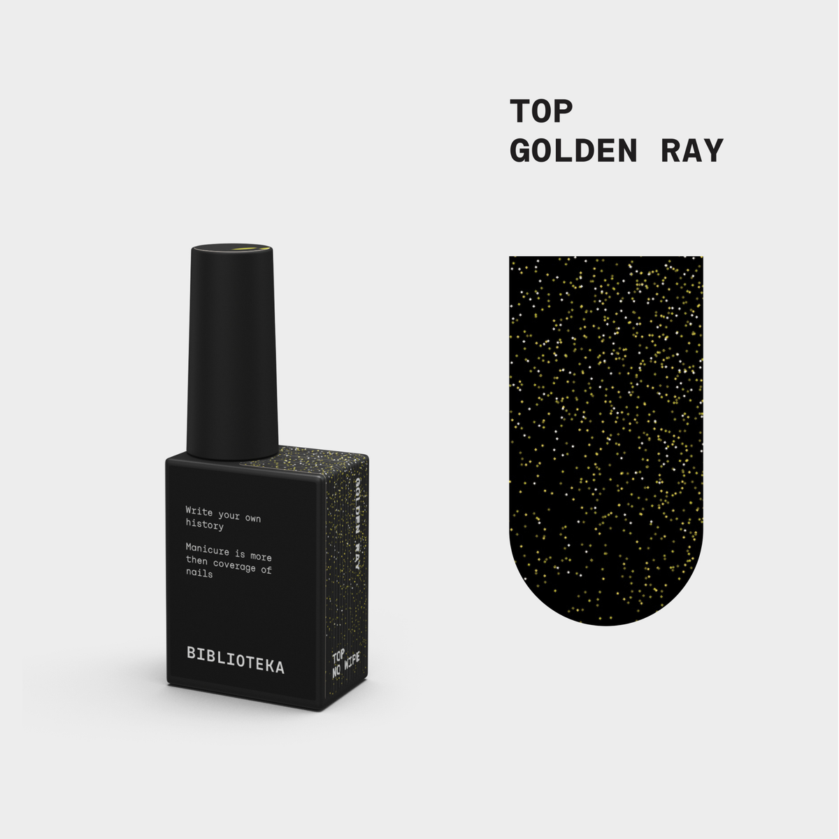 Biblioteka Golden Ray — топовое покрытие без липкого слоя с UV-фильтром, 10 мл